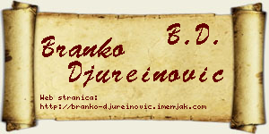 Branko Đureinović vizit kartica